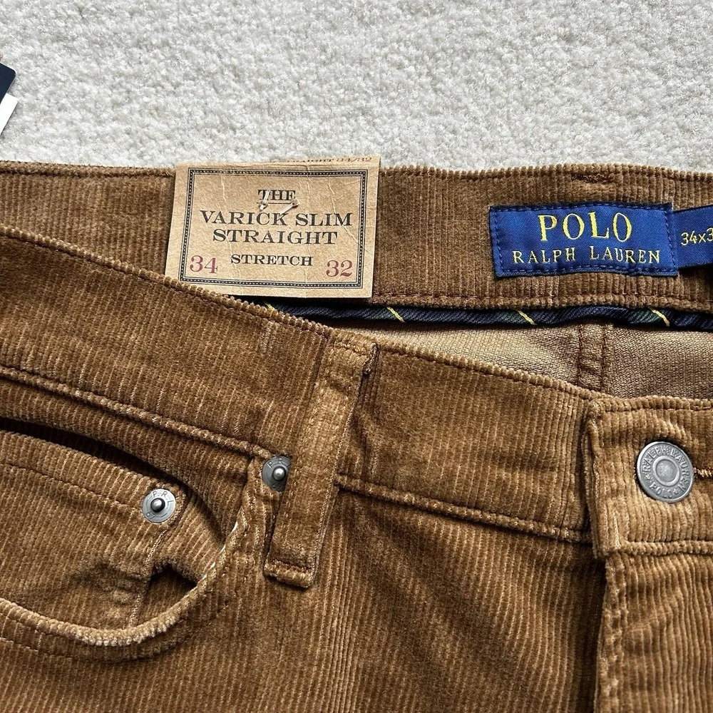 Polo Ralph Lauren Pants Men's 34x32 Corduroy Varick Slim Straight Lightweight